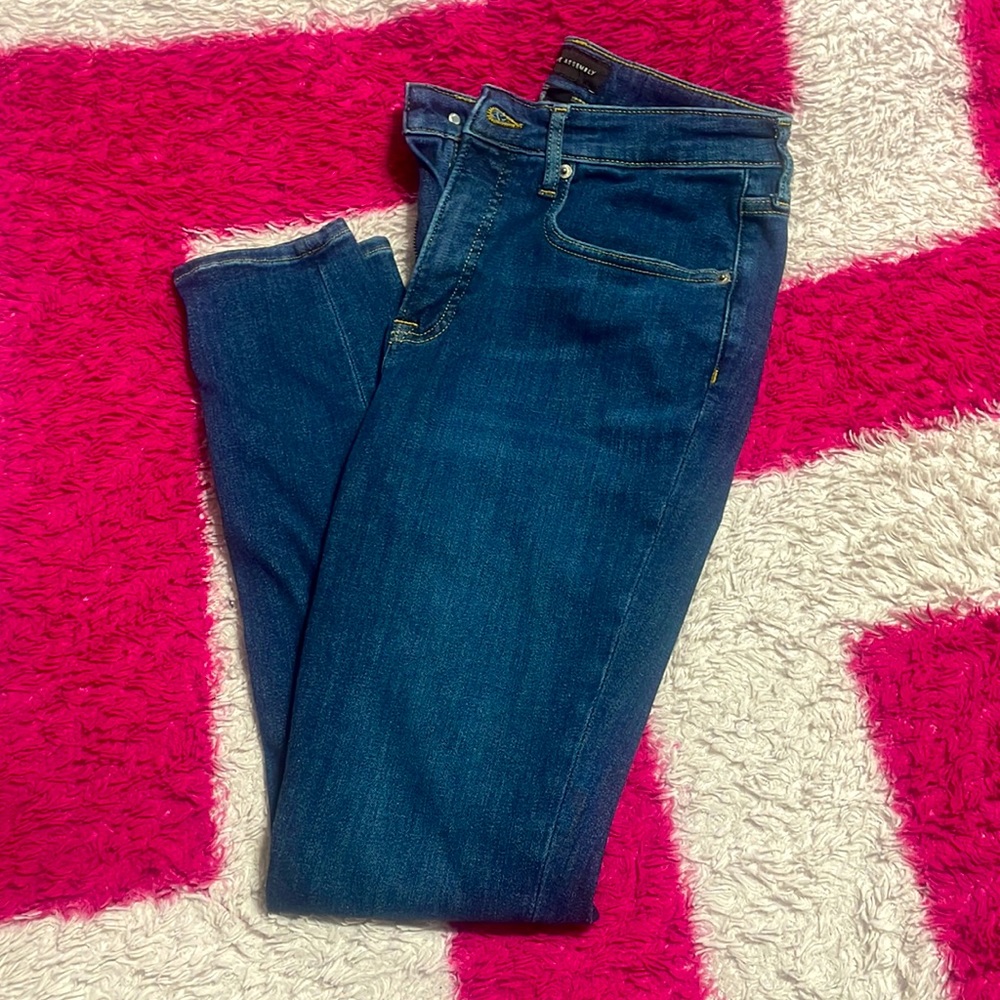 Dark denim blue jeans
